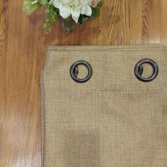 Threshold thick blockout beige/tan curtains. 2 panels. Size W54xL82 Home Decor - Picture 2 of 6